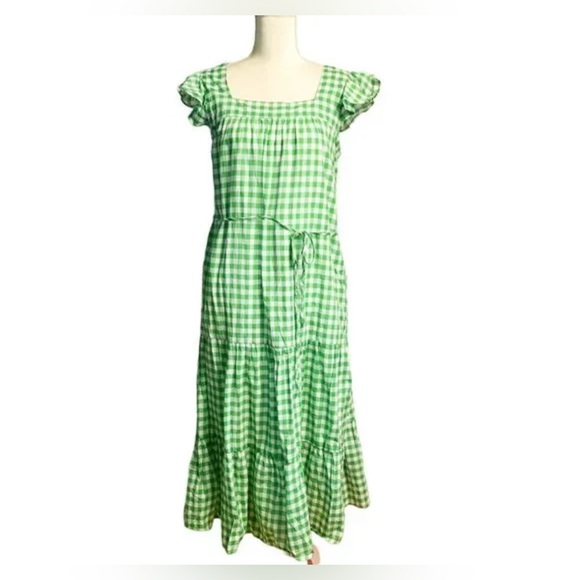 Draper James Green Gingham Midi Dress - Picture 8 of 16